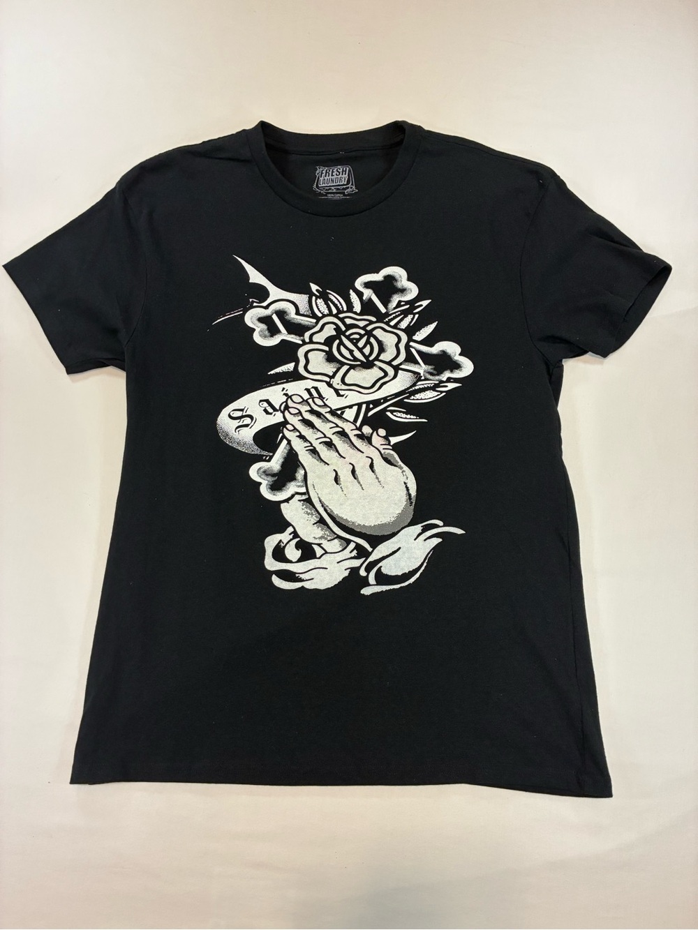 Fresh Laundry Black Prayer Hands Graphic Tee